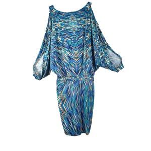 S Twelve Ladies Sz S Stretch Flare Open Shoulder Bodycon Dress